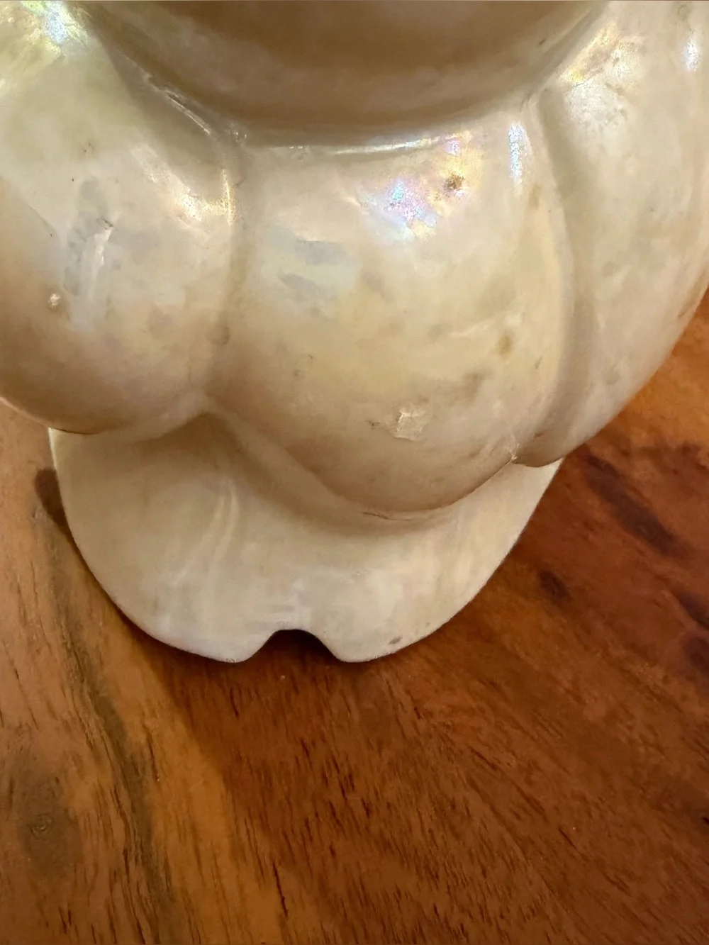 Vintage Iridescent Ceramic Mother & Baby Owl Figurine 6
